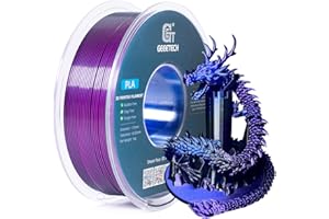 GEEETECH Tricolor Silk PLA Filament 1,75 mm, pour imprimante 3D, 1 kg/bobine, bleu soie, violet, noir