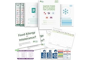 COOKGUARD Safer Food Better Business 2025 Compliance Kit For Caterers With Diary, Fridge Temperature Records, Allergen Posters Labels, Kitchen Safety Signs for Food Hygiene Management