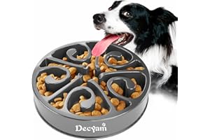 Decyam Slow Feeder Dog Bowl Slow Eating Dog Bowl Pet Puppy Fun Puzzle Feeder Non Skid Bloat Stop Feeding Bowl (Small/Medium, Blue)