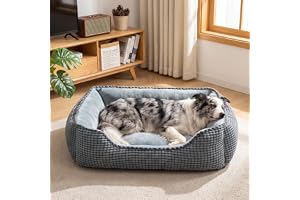 JOEJOY Hundsäng Medelstora Hundar, Hundbädd Tvättbar, 76x61x23cm | Hundsäng Anti-Ångest & Stödjande, Halkfri & Tvättbar, Fluffig Hundbädd, Mjuk Flanell & Andningsbar Robust Manchester
