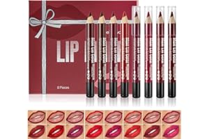 Beteligir 8 Colors Matte LipLiner Set, Long Lasting Lip Liner Pencil with Sharppens, Matte Lip Crayon Smooth and Soft, Non-Dry, Easy to Use, Cruelty free (01)