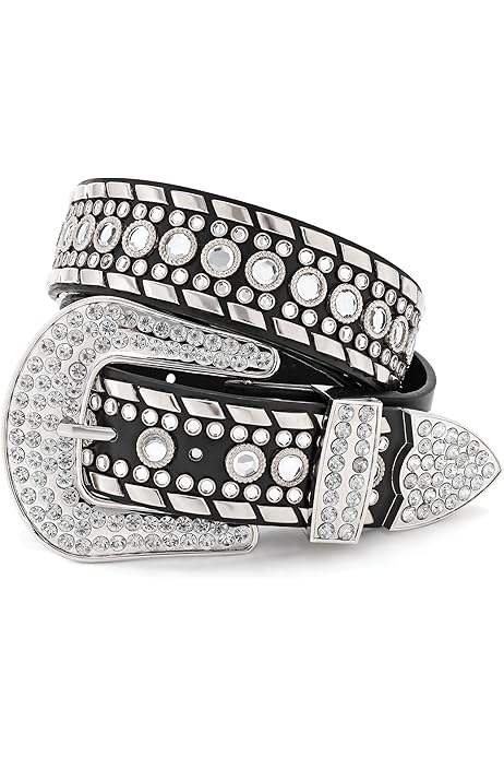 Rhinestone Belt For Women SUOSDEY Fashion Rhinestone Sequins Belt