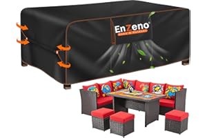 Enzeno Abdeckung Gartenmöbel Rechteckig 250X210X90 Wasserdicht, Abdeckung für Gartentisch, Loungemöbel Gartenmöbel Schutzhüllen, Schutzhülle für Gartenmöbel Sofas, Rattanmöbel Möbelsets