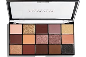 REVOLUTION BEAUTY LONDON Makeup Revolution, Palette d'ombres à paupières Reloaded, Valvet Rose, 15 nuances, 16.5g Crème