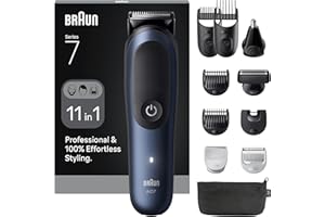 Braun - Cortapelos todo en uno serie 7, kit 11-en-1, hoja ProBlade, tecnología autoSense, 120 minutos de autonomía, protección SkinGuard, barba en gradiente, mango AquaGrip práctico bajo el agua,