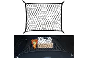 BEELUKY Kofferraumnetz Gepäcknetz Auto 80x60cm Erstreckt Sich auf 200x110cm Kofferraum Gepäcknetz mit 4 Haken Super Elastisch Universal Kofferraum Netz für die Meisten Autos SUV Wohnwagen