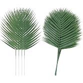 16 Pieces Artificial Palm Leaf Artificial Palm Leaves Artificial Palm Plant Leaves Fake Tropical Leaves for Hawaiian Party Be