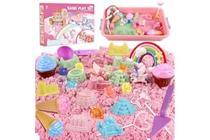 Aliex Magic Play Sand Set Toys for Girls, Unicorn Gifts - All in One Sand Playset No Mess - Sand Art Kits Birthday Christmas Presents for Girls 3 4 5 6 7 8 Year Old