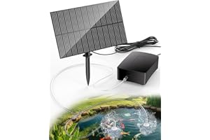 Biling Solar Pond Aerator 1.5W 5V Solar Pond Air Pump 0.8L/MIN Oxygenator Solar Powered Pond Aerator with Pipe Air Bubble Stones for Outdoor Garden Fish Tank Pool Small Pond