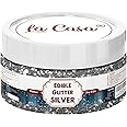 La Casa Premium Edible Glitter - Silver | Metallic Glitter Ideal for Cake Icing Decoration & Garnishing | 9gm |