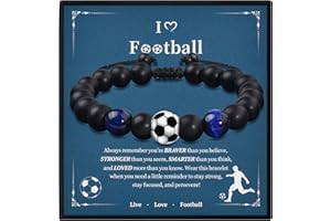 VGWON Football Bracelet - Boys Bracelet Gifts for Teenage Boys, 9-12 & 13-15 Years - 13th & 16th Birthday Gifts