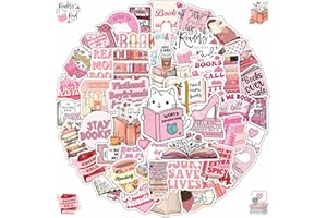 QXWUYAZBRYL 2 X 50 Pezzi Di Adesivi Lettura Rosa, Adesivi di lettura dei cartoni animati, Adesivi Rosa Carini, impermeabili vinile adesivi, Per Amanti Della Lettura, Bottiglia D'acqua, Scrapbooking