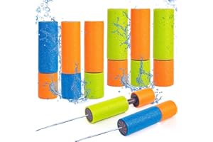 HONGCI 6pcs Foam Water Guns Mini Water Pistols for Kids Water Blaster Shooters Push Pull Type Foam Water Squirter Water Gun Summer Outdoor Beach Pool Water Toys for Kids Toddlers Boys Girls
