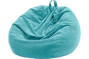 Nobildonna Sitzsackstuhl für Kinder und Erwachsene, nur Bezug (keine Füllung) für Sofa-Stofftiere, 110 x 89 cm(Turquoise)