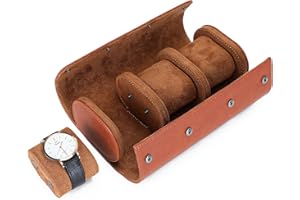 BAIGIO Caja de Relojes para Viajes y Joyero de Reloj Estuche para Relojes Regalos Organizador de Relojes Conveniente Imprescindible, Naranja