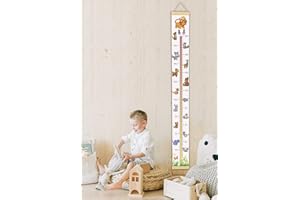 NivellPublicitari Talímetro - Medidor Infantil Pared Ecológico - Medidor Infantil Adhesivo Puerta Armario - 3 Modelos -Medidor Pare (Eco-Textil-Madera, Animales)