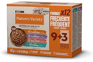 Nature's Variety Bocaditos en Salsa Comida Húmeda para Gatos Cajita Multisabor 12 x 85g