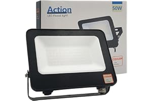 IWIIK Foco Exterior LED 50W Negro Slim, 5500Lm, Reflector IP65, Proyector Led Ultrafino, Floodlight Lighting, Focos para jardín, terraza, garaje y patio, Luz Natural 4000K (50, Vatios)