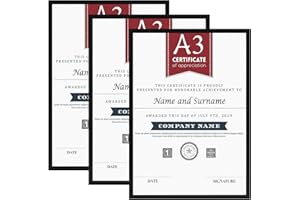 Hoikwo Lot de 3 Cadre A3 Noir, Cadre Photo A3 29,7x42 cm, Pour Posters, Photos, Affiches, Certificat, Uniquement pour l’installation murale