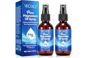 DXYMN Spray de Magnésium, Huile de Magnésium Pure pour les Pieds, 100% Naturel Magnésium Topique pour les Pieds, Spray Nourrissant la Peau (2 Packs 2x60 ML)