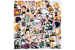 TACOMEXI Confezione da 50 pezzi di adesivi Kimetsu No Yaiba, adesivo in vinile per bottiglie d'acqua, notebook, skateboard, regalo per adulti, bambini e adolescenti