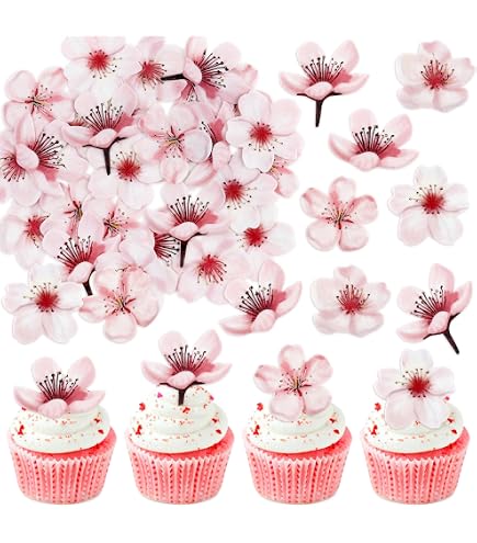 Fleurs Comestibles Séchées 40 Pièces – Mélange Roses Et Sakura Pour Décoration Gâteaux, Cocktails, DIY