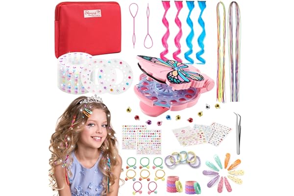 SEMKOTREE Machine à Strass pour Cheveux avec 630 Gemmes et Extension, Hair Bedazzler, Bijoux Paillettes Diamond Styler Kit, Cadeau Fille 6 Ans