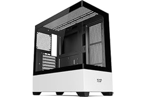 SaharaGaming SG520 W/O Fan Monochrome Magic ATX Tempered Gaming Case with USB 3.0 and USB 2.0, Supports up to 360mm AIO, 170mm PSU, and 250mm PSU Height.