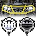 SAUTVS LED Low Beam Headlights with Halo Ring DRL for Can-Am Outlander 500 650 800 850 1000 XMR STD XT XT-P 2012-2022 Accessories (2PCS, Replace #710006177)