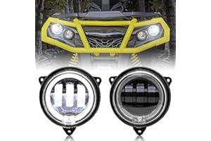 SAUTVS LED Low Beam Headlights with Halo Ring DRL for Can-Am Outlander 500 650 800 850 1000 XMR STD XT XT-P 2012-2022 Accessories (2PCS, Replace #710006177)