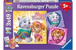 RAVENSBURGER SPIELEVERLAG Ravensburger Puzzle 8008 Ravensburger Psi Patrol. Everest I Skye 3X49 Elementów Puzzle Dla Dzieci (8008) Unikalne Elementy, Technologia Softclick - Klocki Pasują Idealnie