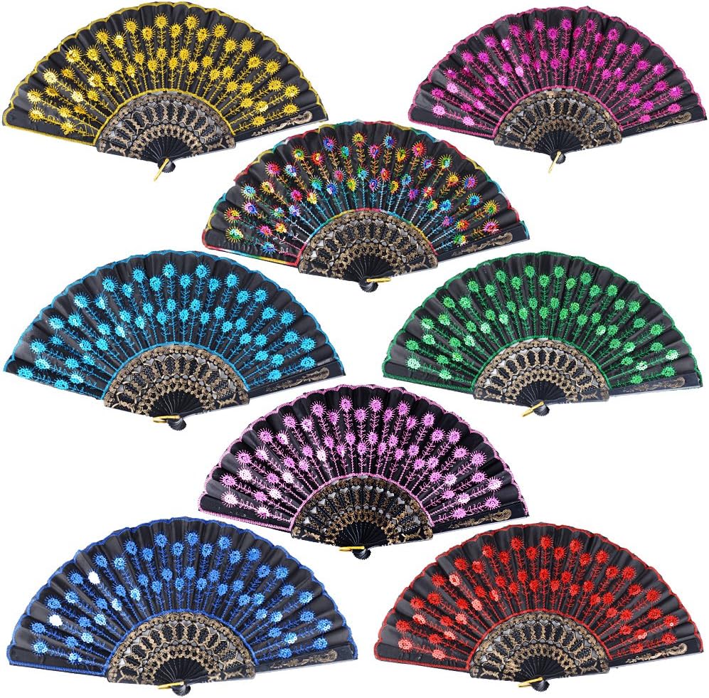 DEOMOR 8Pcs Hand Fan (B)
