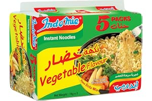 Indomie Soto Instant Noodles, Vegetable Flavour with Seasoning Powder and Sauce (Pack of 5 - 75 g Each)
