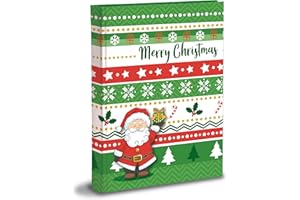 MARELI Álbum de fotos de Navidad con 30 hojas (60 páginas) de cartón grueso y resistente intercalado con pergamino, 20 x 25 cm, Papá Noel