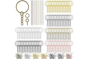 HUBATTERIK 450Stk Schlüsselring mit Kette Schlusselanhang Set Schlüsselring Anhänger Basteln für Schlüssel Handwerk DIY, Schmuckherstellung