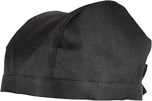 BESTOMZ Kochmütze Unisex Küchenmütze Chef Hut Kochhut Arbeitsmütze Kappe Kochhaube Gastro Hüte Baumwolle Kopfbedeckung für Damen Herren Küche Restaurant Kochen Backen Schwarz