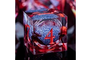 ARUOHHA Liquid Core DND Dice Set, Blood Sharp Edged Dragons Dice RPG Role Playing Games, Resin Blood Red Polyhedral Dungeons D and D Dice with Gift Box D20 D12 D10 D8 D6 D4