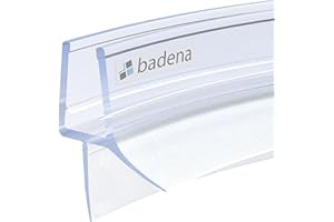 Badena® Duschdichtungen für Duschtüren gebogen I Ersatz Dichtung 6mm 8mm Glastür I Duschtürdichtung Wasserabweiser mit Dichtlippe I Dichtung Duschwand Badewanne Duschkabine I Duschabdichtung 1x100cm