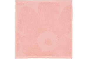Marimekko Unikko Terry Cotton Washcloth (Pink) – Floral Patterned Washcloths – 12 in x 12 in