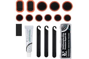 VeloChampion Bike Puncture Repair Kit | Tyre Patches for Road, MTB, BMX, Ebike| Travel Size Bicycle Inner Tube Repair Kit | 6, 10 or 40 Pack + Optional Tyre Levers