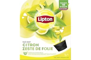 Lipton Thé Vert Citron Zeste de Folie, Capsules Compatible Nescafé Dolce Gusto, Label Rainforest Alliance 48 Capsules (Lot de 4x12 Capsules)