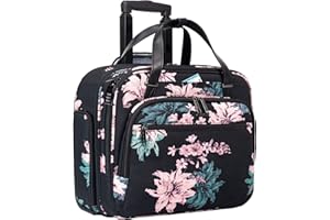 EMPSIGN Borsa Lavoro per Laptop con Rotelle Trolley per PC Portatili Fino a 15,6" Valigia per Computer con Ruote Impermeabile con Tasca per Blocco RFID per Uomini Donne/Business/Viaggi