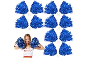 GBKDQQ 12 pon da cheerleading pom pom pon da cheerleader, adatti per eventi sportivi, giochi di palla, balli, feste di carnevale, blu
