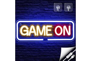 ARRINEW Neon Sign, Game On Neon Schild LED Neon Schild Neon Licht Wanddecor für Gamer Zocker Fans Kinder Hobbyraum