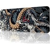 8 Farklı Desenli Baskılı Model Black Deer XXL Gaming Mouse Pad 90x40 cm &ndash; Dikişli Kenar, Kaymaz Taban, Dijital Tasarım, Hassa