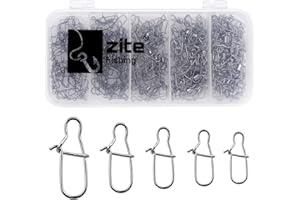 Zite Fishing Pesca Eslabón rápido Enlace Clip - 150 Pcs Snap Conector Pines - Terminal Tackle Swivels Kit