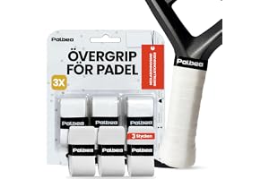 Palbea Extra Klibbig Vit Paddel OverGrip. Paket om 3/6/12/22/60. | Halkfritt Padel Tennis Racket Greppband - Mjuk yta - Utformad för Padel Rackets.