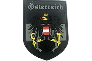 PATCH NATION Austria Stemma Austriaco Crest Sottomesso Nero Grigio Airsoft PVC Patch Toppa