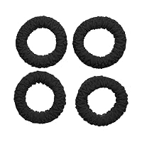 Amazon Brand - Solimo Women's Rubber Bands, Plain Black, Pack of 4