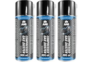 3 x AABCOOLING Bombolette Spray d’Aria Compressa 400ml per Pulire PC, Tastiera, Televisioni, Fotocamere e Altri, Kit Pulizia Computer, Pulizia Difficile da Raggiungere Aree, Tubo, Rimozione di Polvere